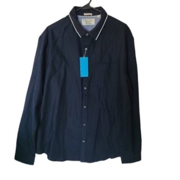 Original Penguin Heritage Slim Fit Navy Shirt XXL - Picture 2 of 16